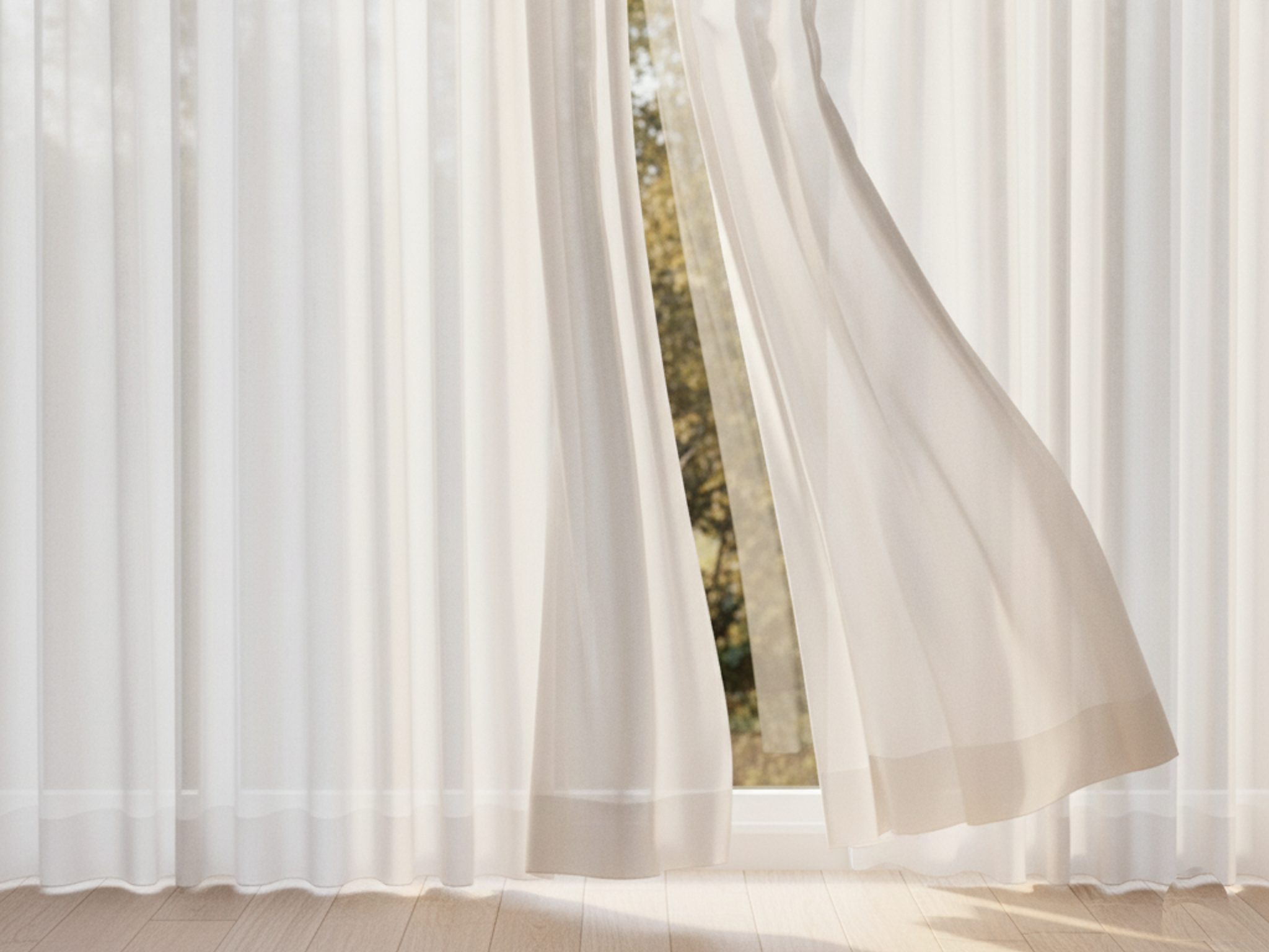白色紗簾